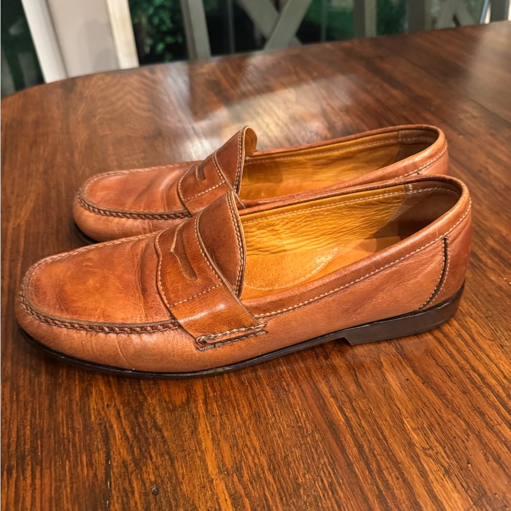 Tommy Bahama Tan Leather Slip-Ons